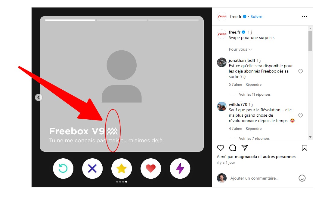On vous laisse découvrir l'indice, ici sur la page Instagram @free.fr © Capture d'écran Clubic