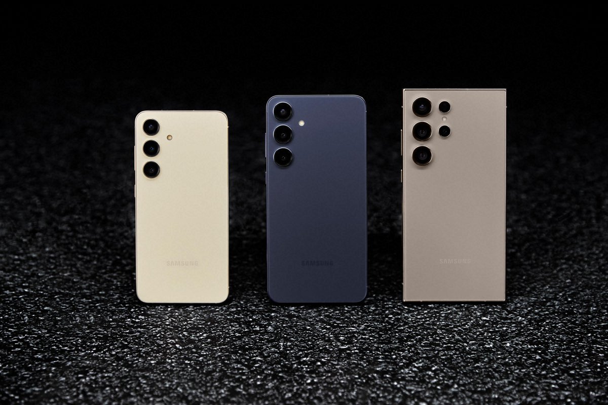 Les smartphones Galaxy S24 Ultra, S24+ et S24. © Samsung
