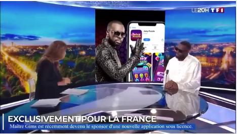 Gims et Anne-Claire Coudray au JT de TF1 : cherchez l'erreur. Capture d'écran issue d'une vidéo Facebook