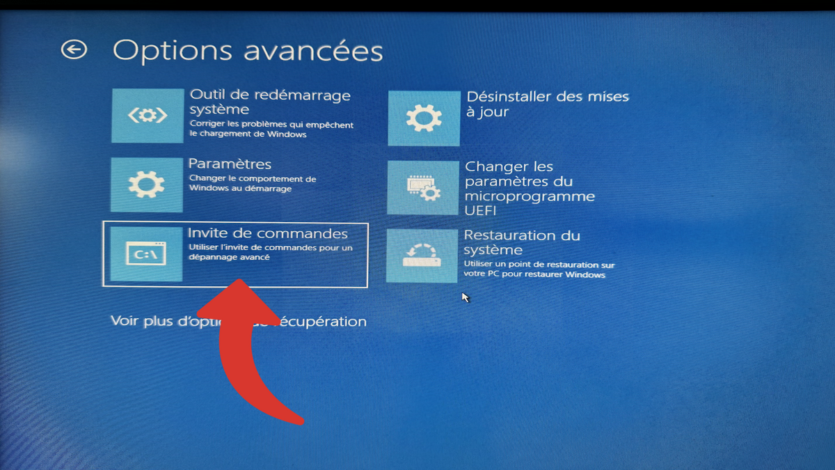 Cliquez sur « Invite de commandes » © Benoit Baylé pour Clubic.com