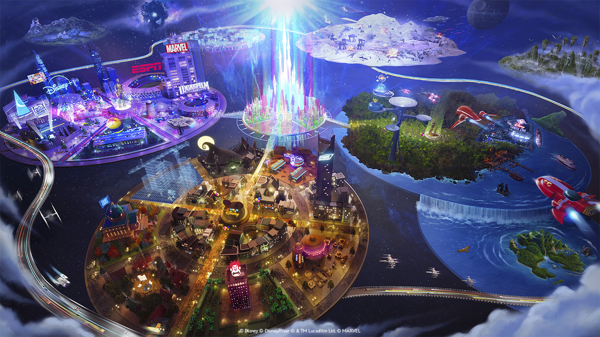Illustration de l'univers Fortnite avec les licences Disney © Disney x Epic Games