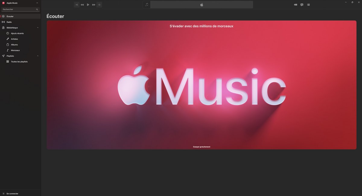 Apple Music sur Windows © Capture d'écran Clubic
