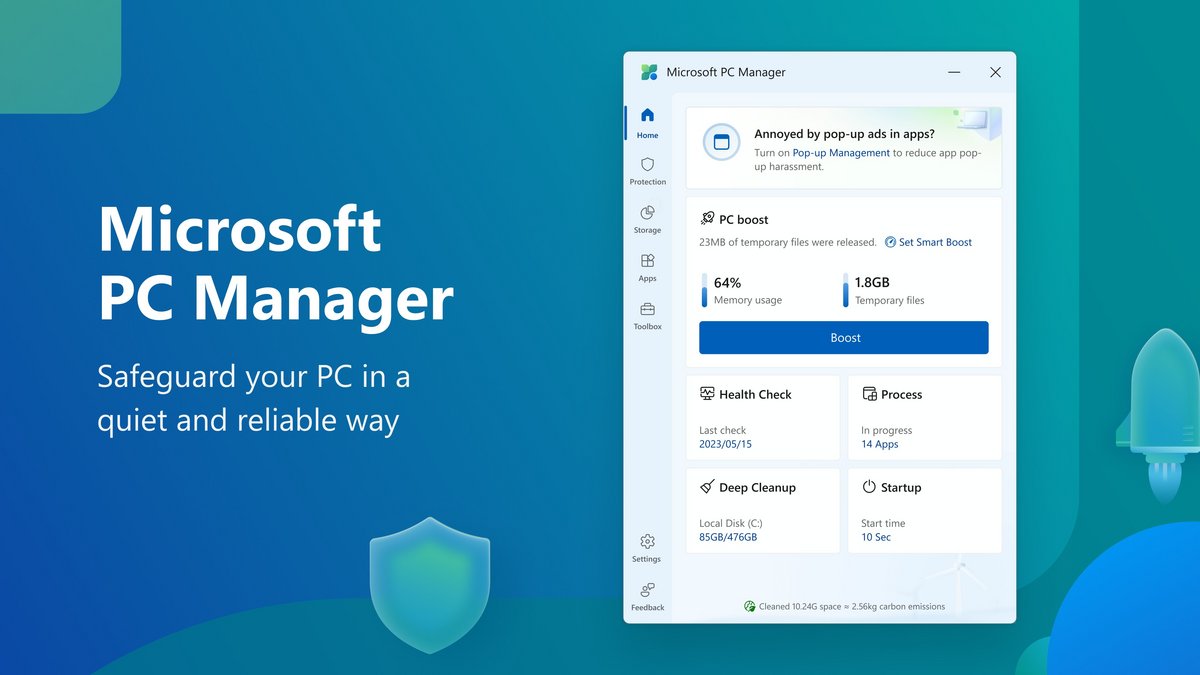 Microsoft PC Manager est (presque) disponible ! © Microsoft