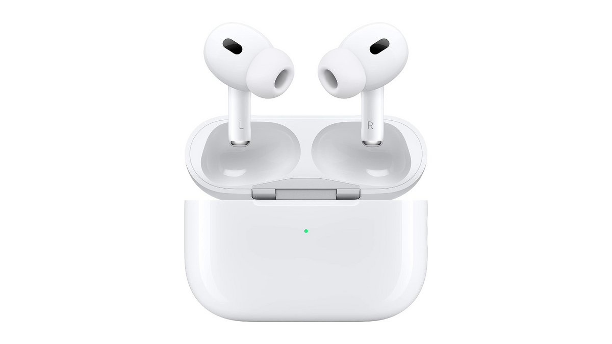 Les écouteurs Apple AirPods Pro 2 avec leur boîtier de charge MagSafe