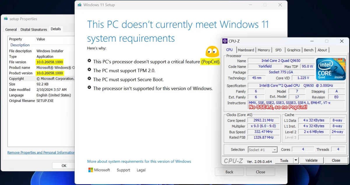 Pas d&#039;instruction POPCNT ? Windows ne veut rien savoir © Bob Pony
