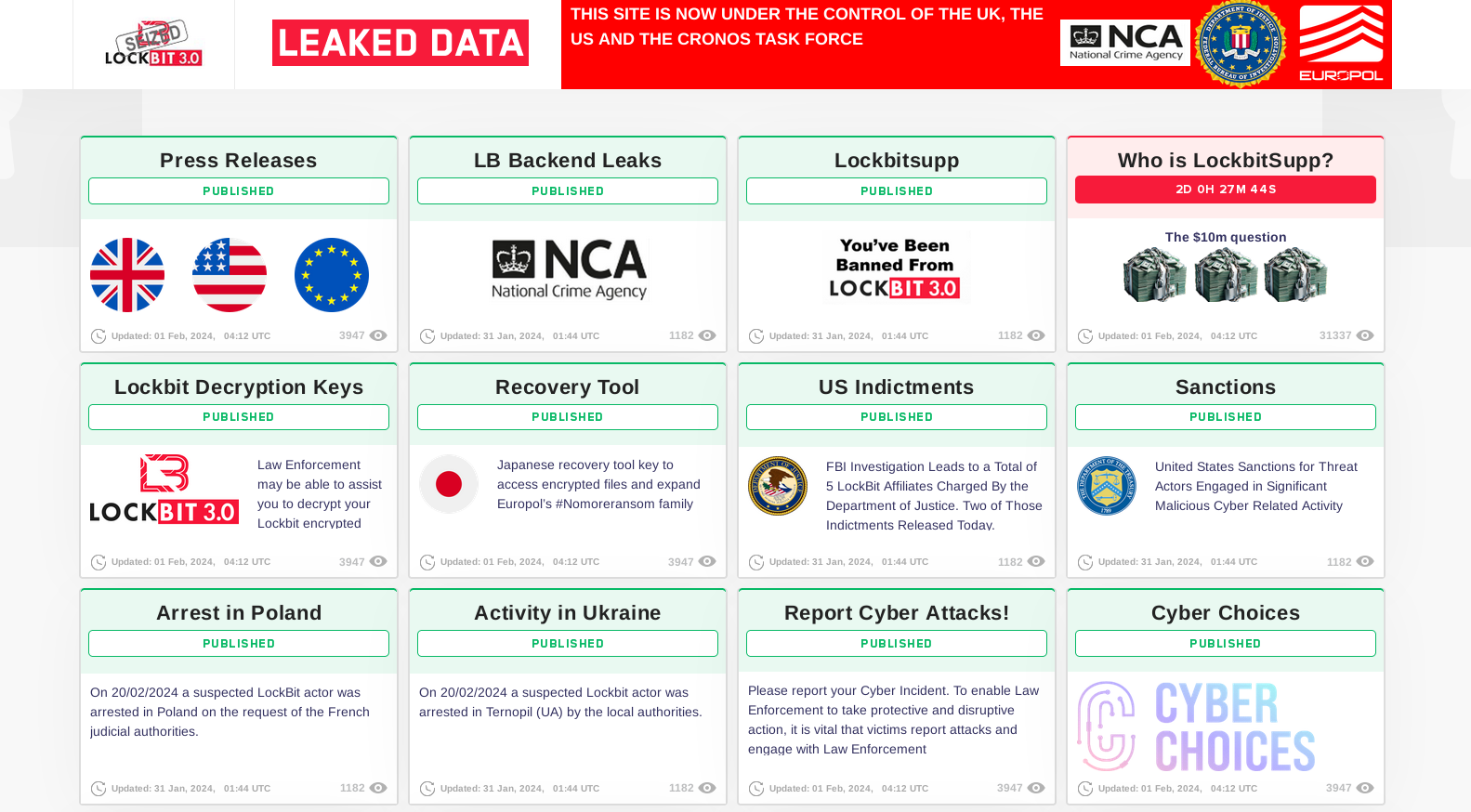 Après le démantèlement de Lockbit, les autorités se moquent ouvertement du groupe de hackers