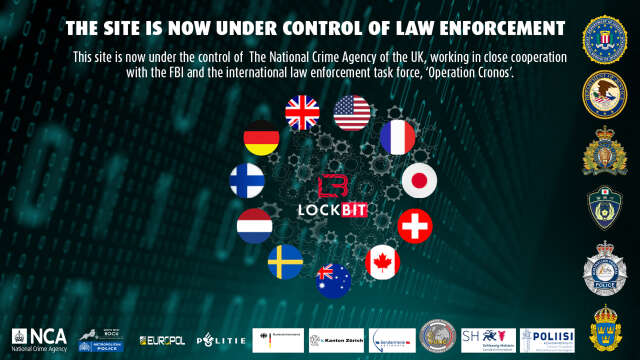 Le site du groupe de hackers LockBit indique désormais qu&#039;il est sous le contrôle des services de répression internationaux