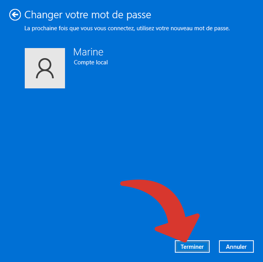 Dernière étape pour réinitialiser le mot de passe Windows © Clubic