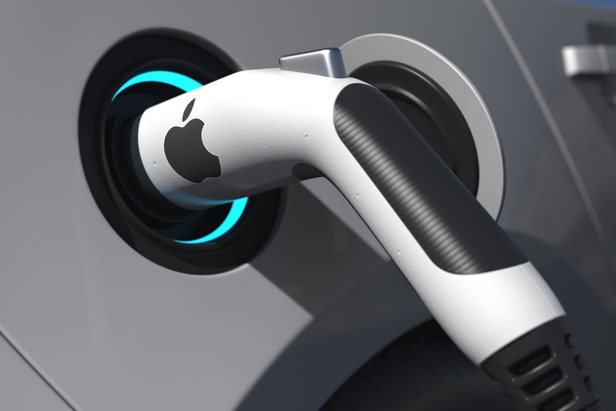 Logo Apple sur un concept de véhicule électrique © max.ku / Shutterstock.com