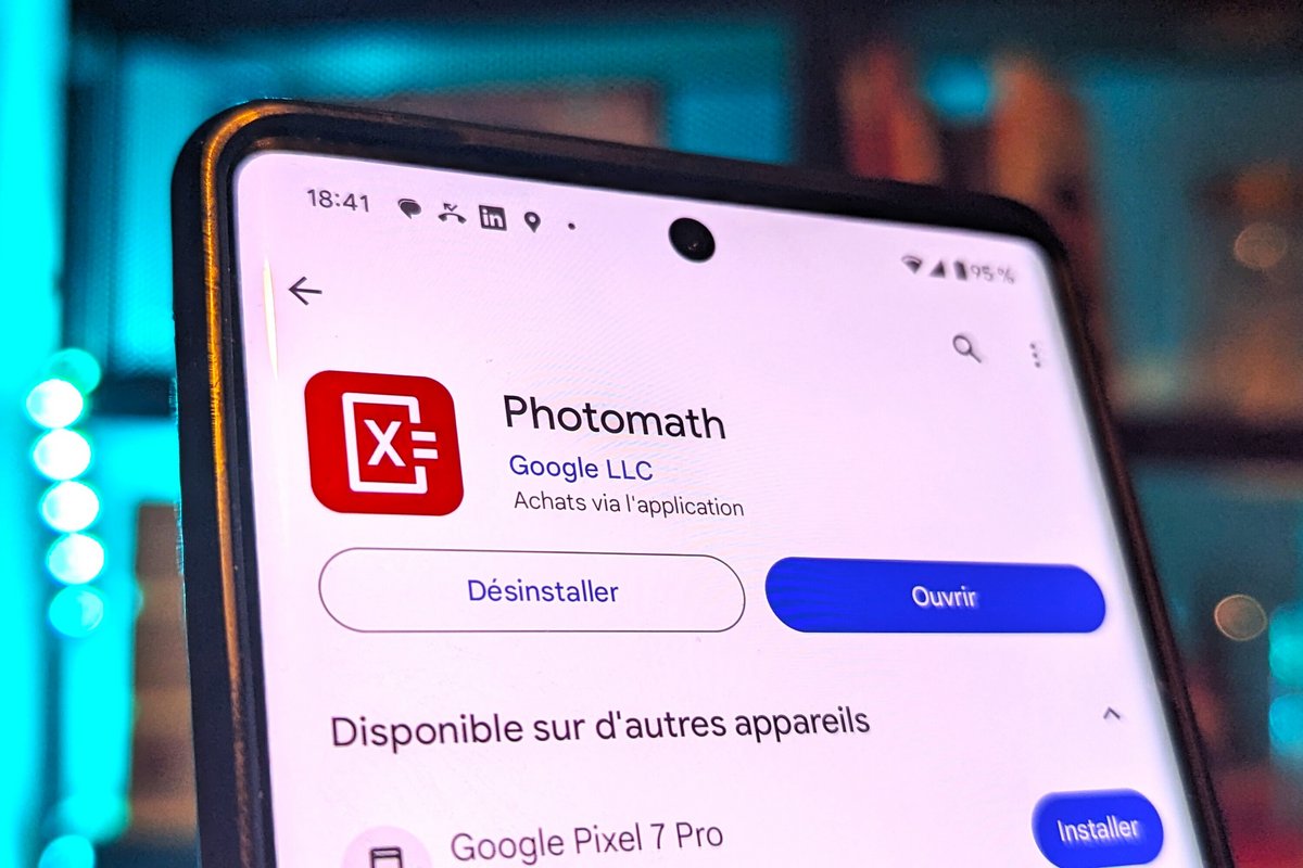 Photomath logo on the Google Play Store © Alexandre Boero / Clubic