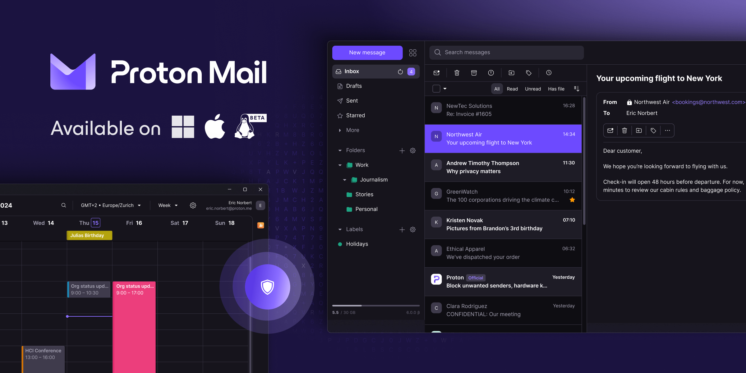Proton Mail pour Windows et macOS est enfin disponible pour tous et toutes