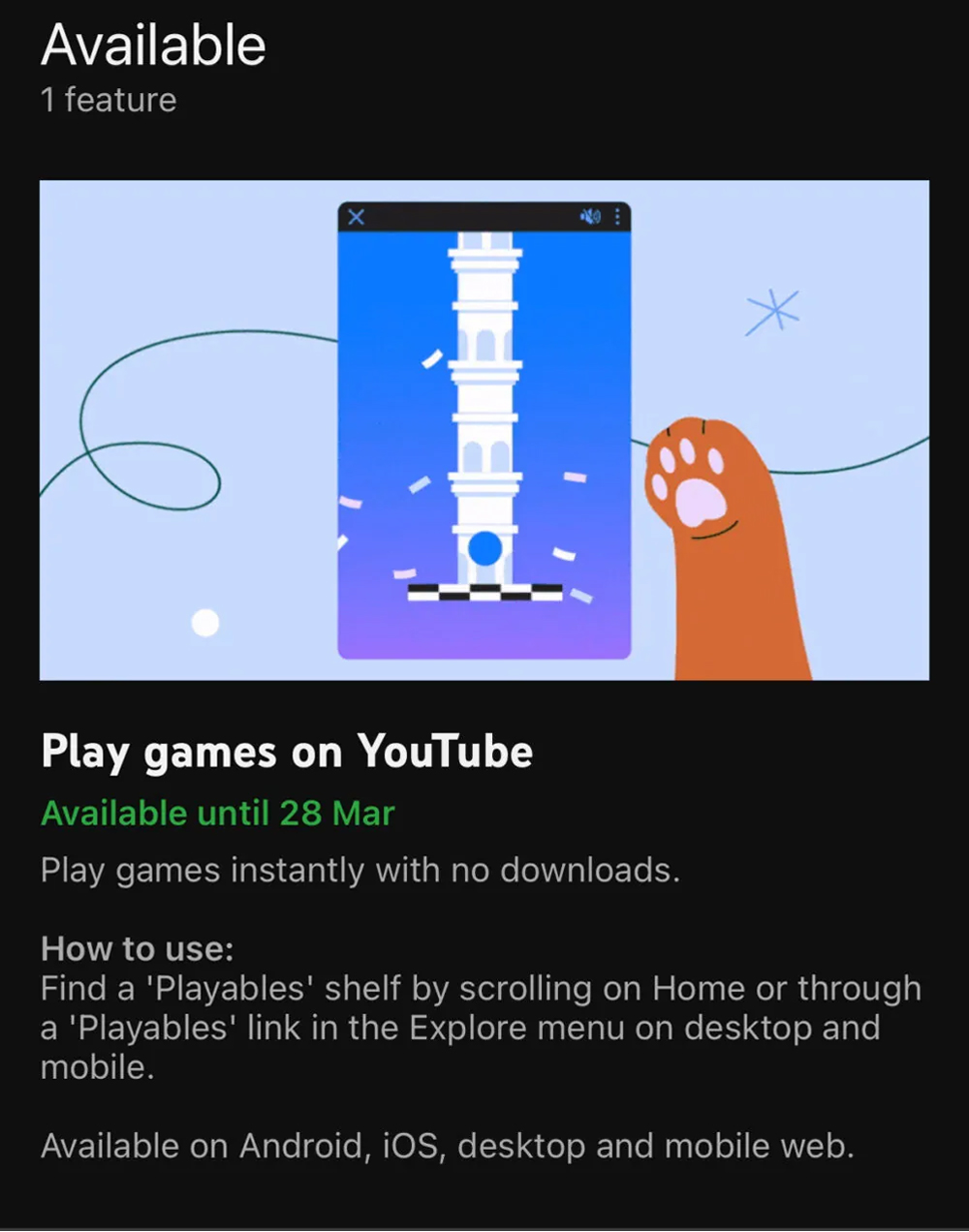 Soon, Playables will be removed from YouTube © Android Authority