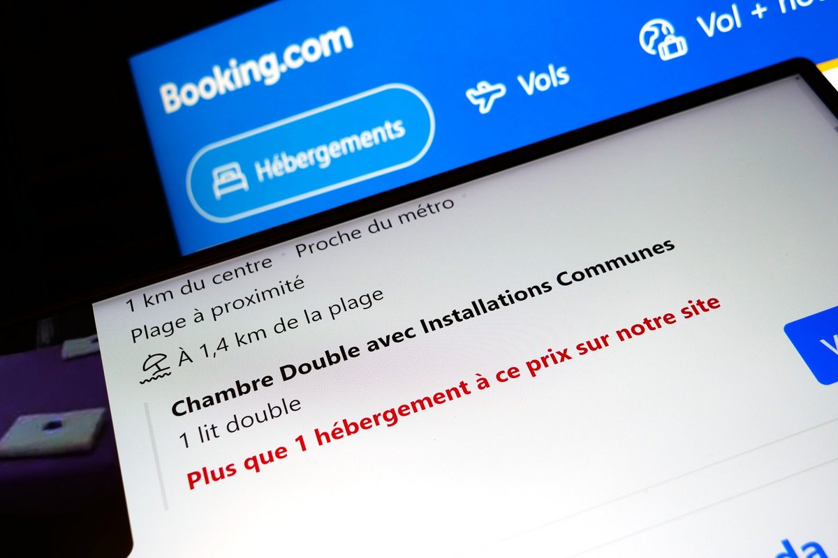 Photo du site Booking.com, avec l'une des fameuses mentions d'urgence © Alexandre Boero / Clubic
