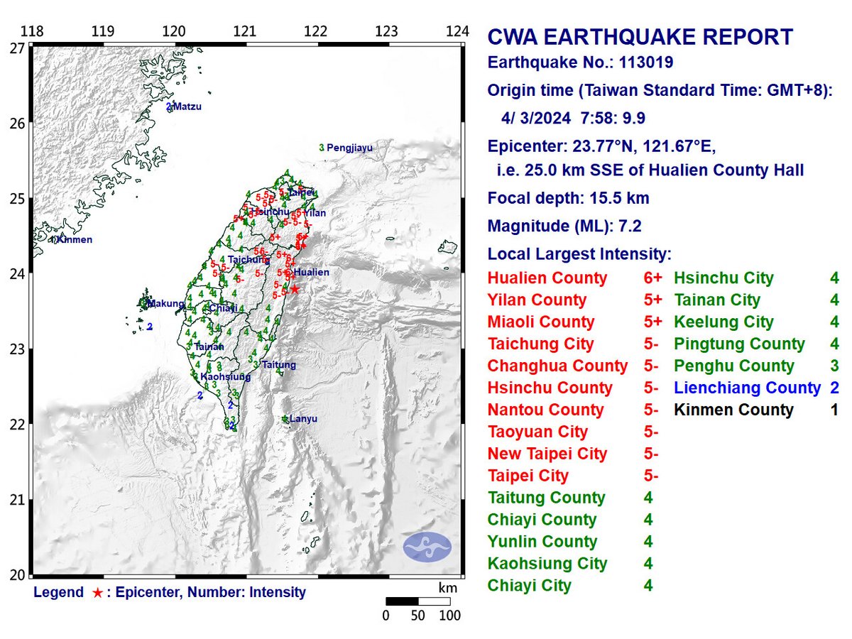 Earthquake in Taiwan (2024-04-03) © TechPowerUp