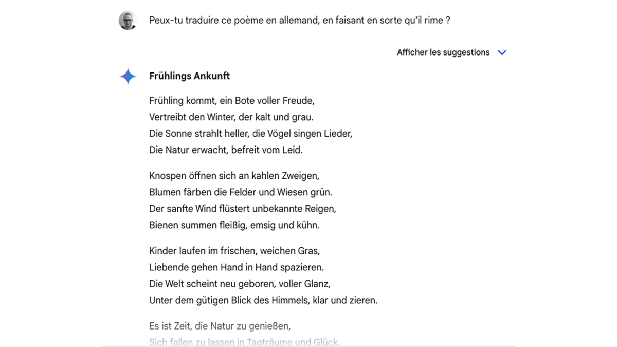 Poème en allemand Gemini © Pascale Duc pour Clubic