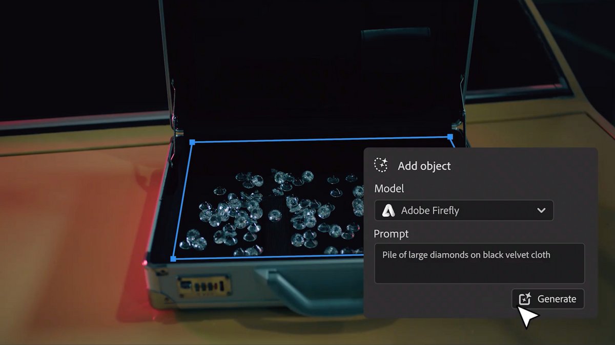 Démonstration de l'usage de l'IA générative dans Premiere Pro. © Adobe