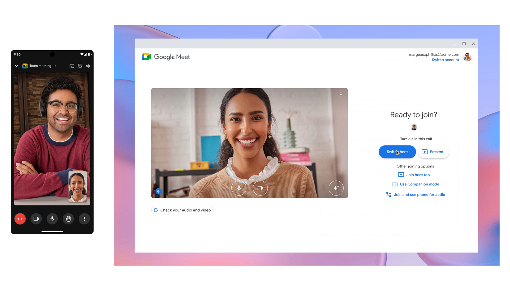 Google Meet va vous permettre de jongler élégamment entre votre smartphone et votre ordinateur pour vos visios