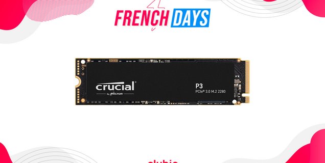 Le SSD Crucial P3 (1To) tombe à son prix le plus bas pour le dernier jour des French Days