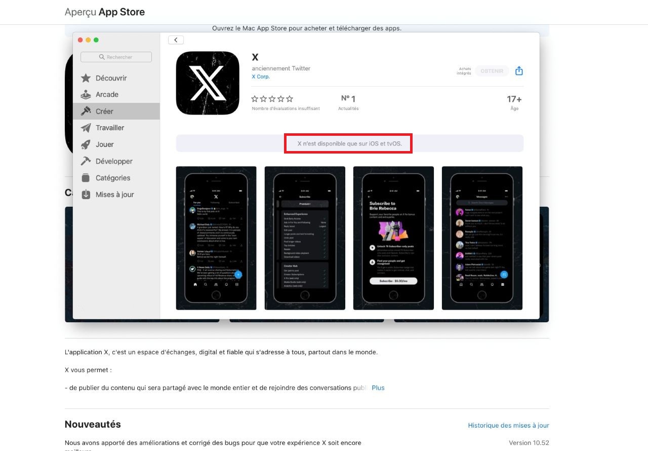 L'application X.com n'est plus disponible sur le Mac App Store, mais voici comment vous pouvez toujours l'utiliser