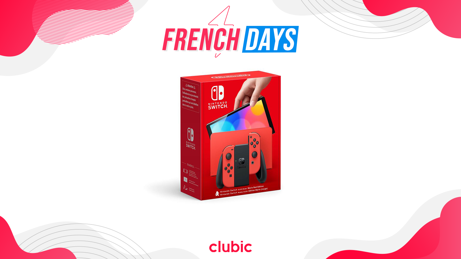 French Days la Nintendo Switch OLED Mario Rouge en promo à 289,99