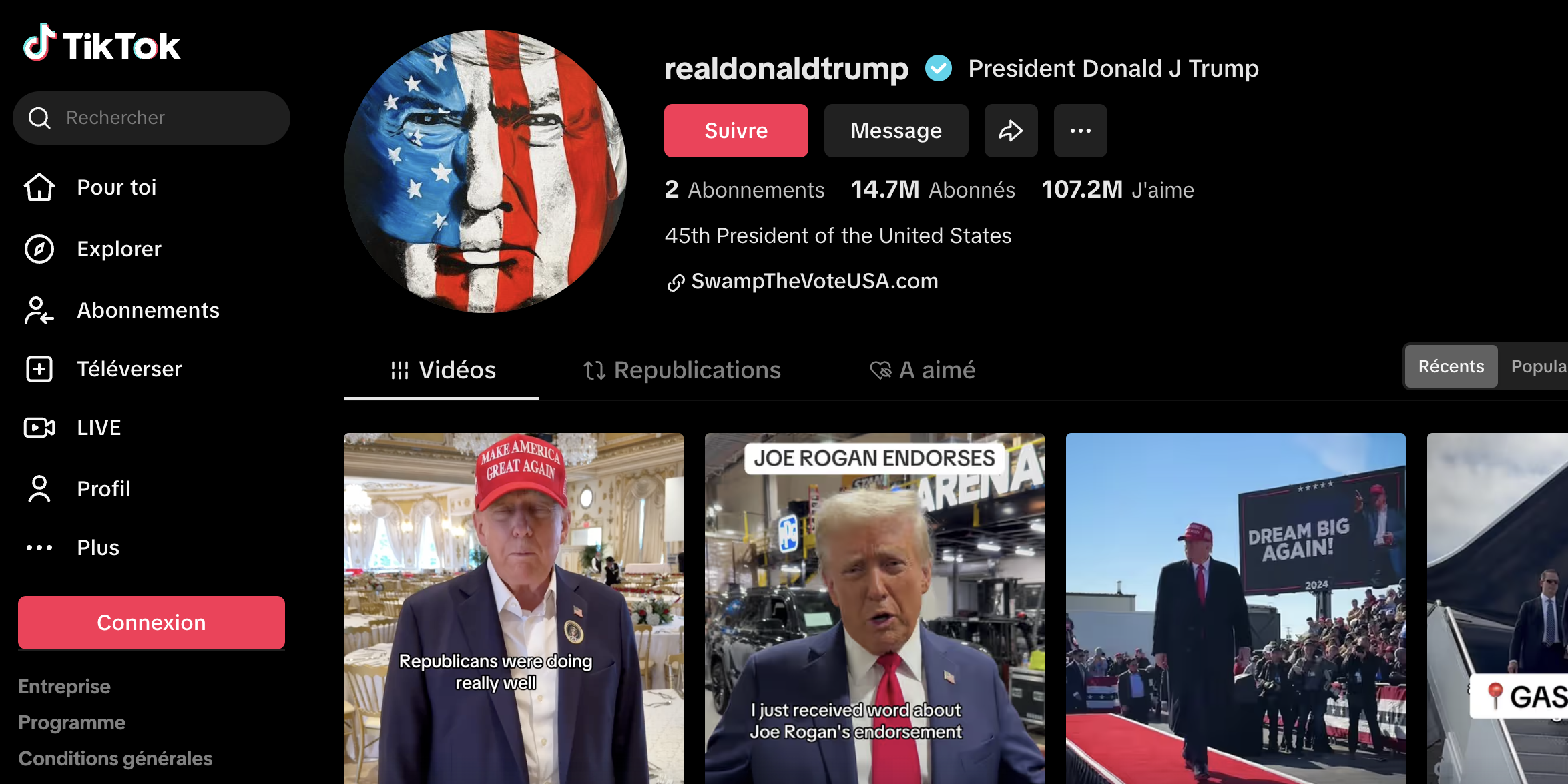 TikTok : le succès de Trump sur la plateforme pourrait bien être sa planche de salut