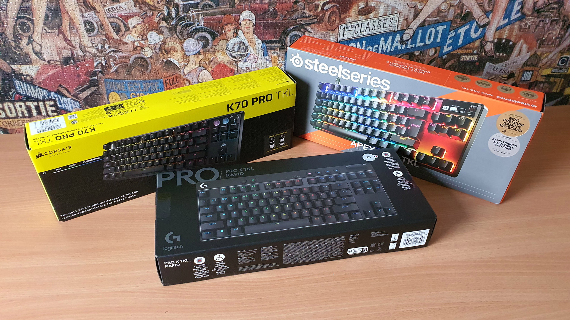 Corsair K70 PRO, Logitech Pro X Rapid et SteelSeries Apex PRO : le match des claviers gamer TKL du moment