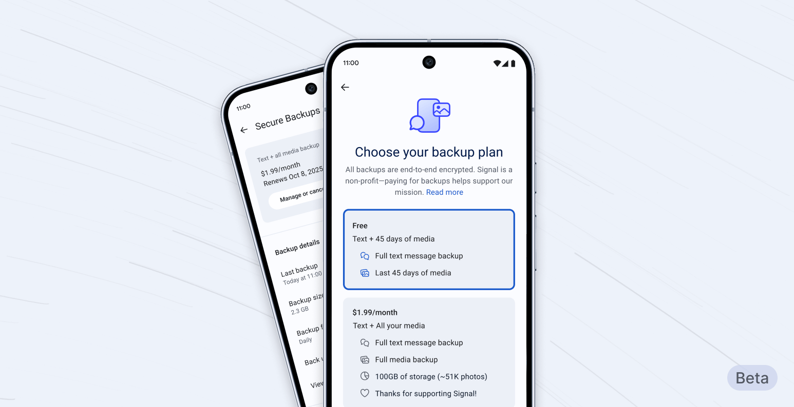 Signal lance un abonnement pour sauvegarder vos messages sécurisés