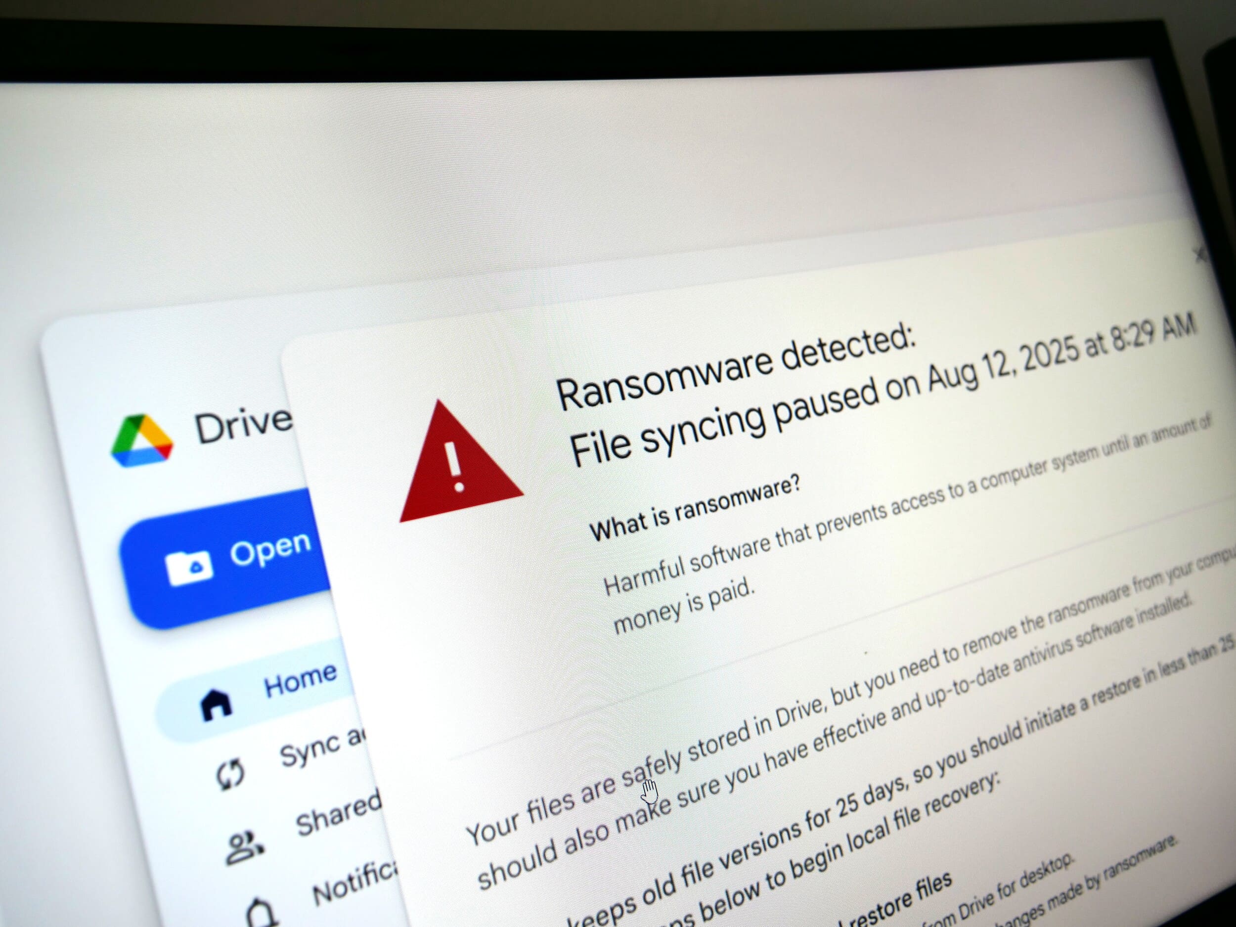 Google Drive intègre une IA impressionnante qui bloque les ransomwares en temps réel