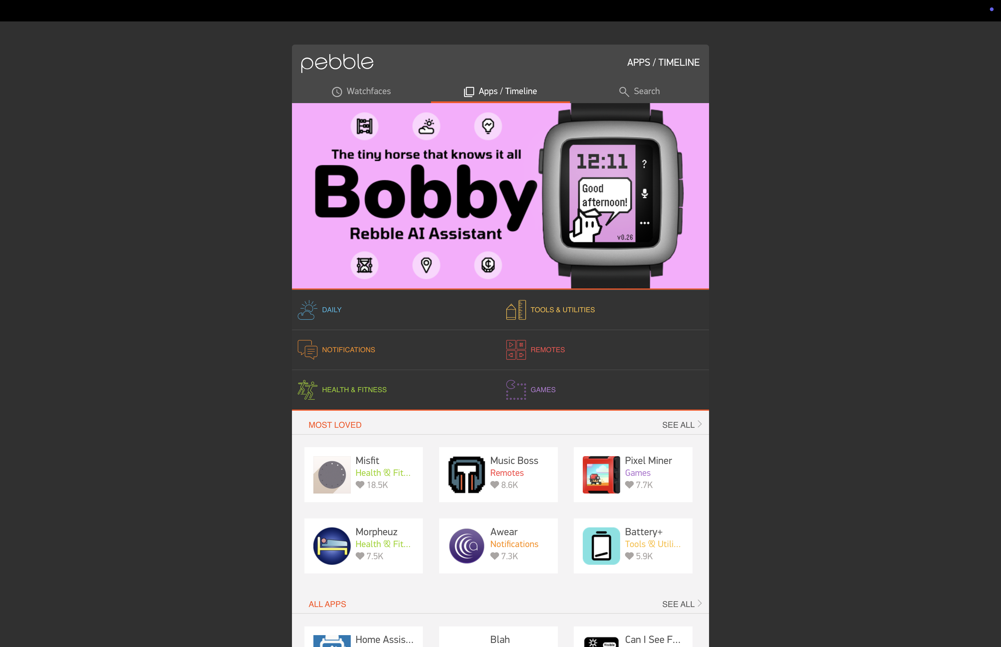 Après les montres, Pebble signe le retour de son App Store