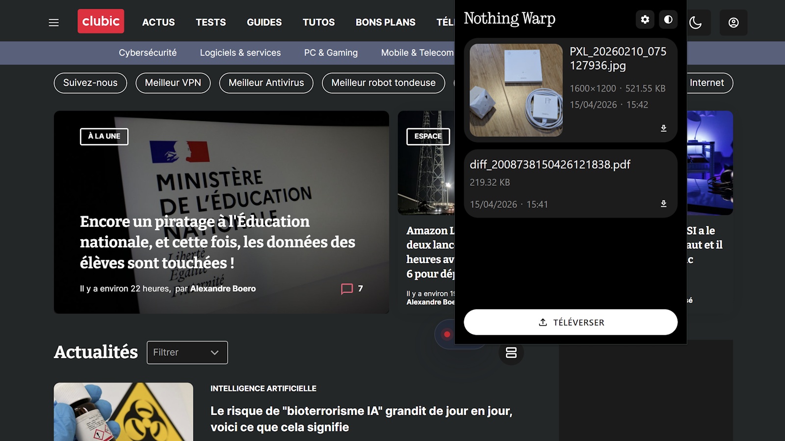 Nothing Warp : transférez vos fichiers Android vers un ordi en quelques secondes
