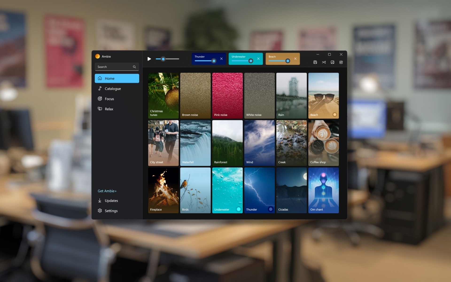 Ambie White Noise, l'application gratuite qui transforme votre PC en bulle de concentration