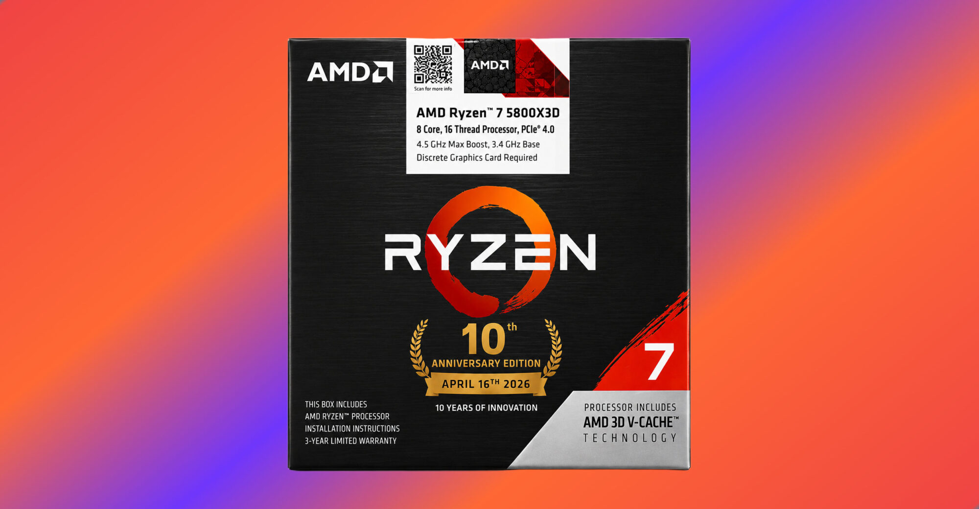 Ryzen 7 5800X3D 10I anniversaire ? La drôle d'idée d'AMD