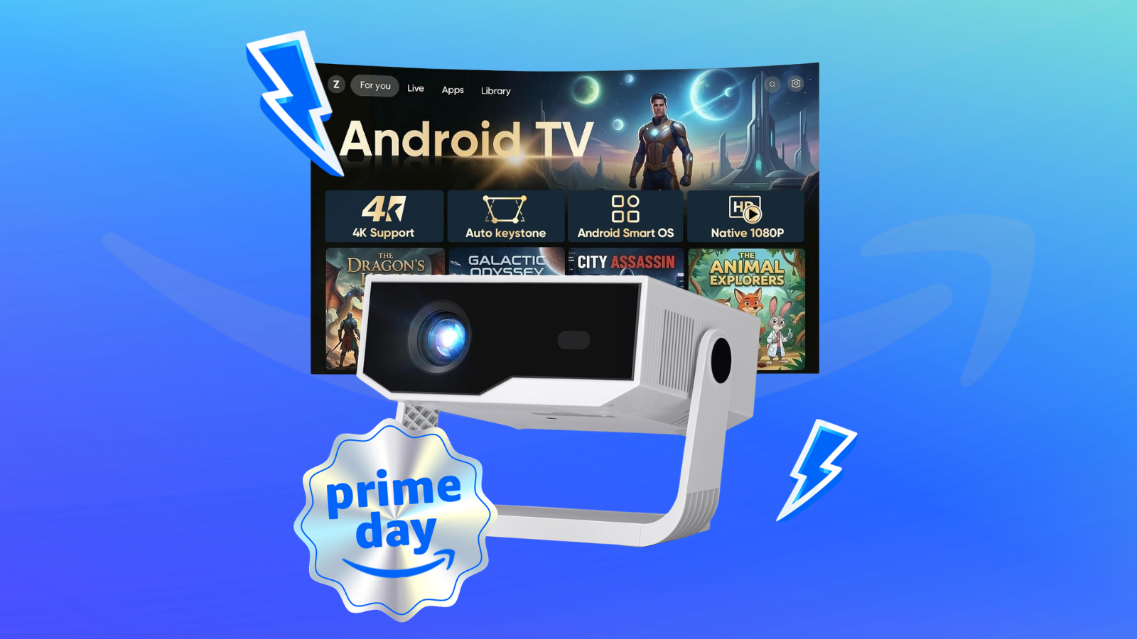 Grand écran pour 100¬, livré demain : ce vidéoprojecteur Android perd 50% de son prix avant le Prime Day