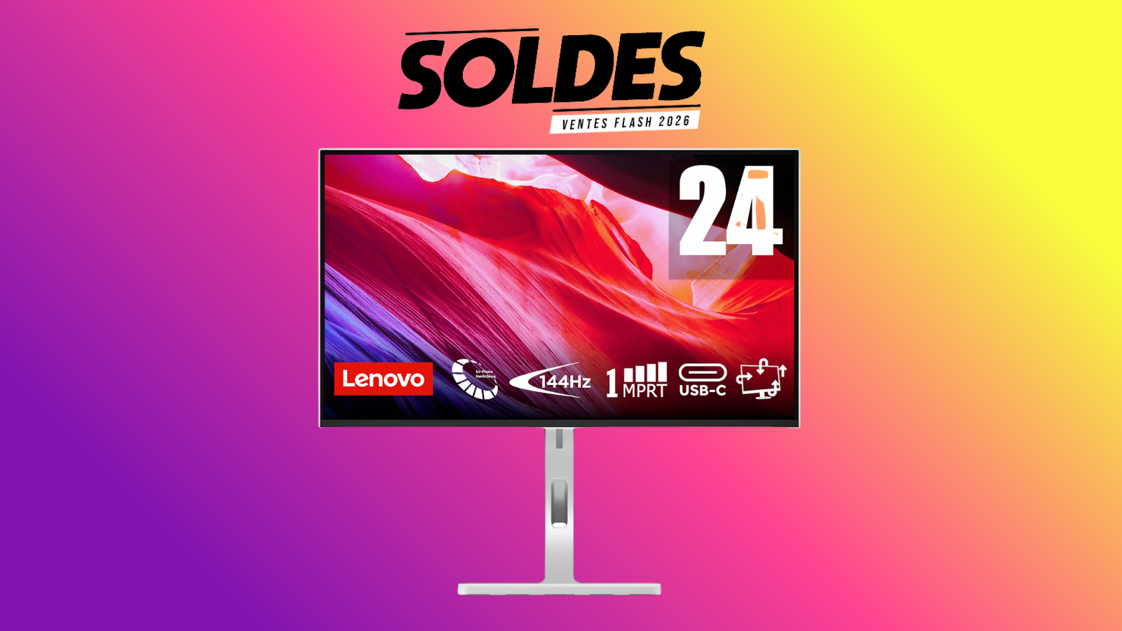 Un câble USB-C pour tout faire : ce moniteur Lenovo est en promo à 129,99¬ pendant les soldes