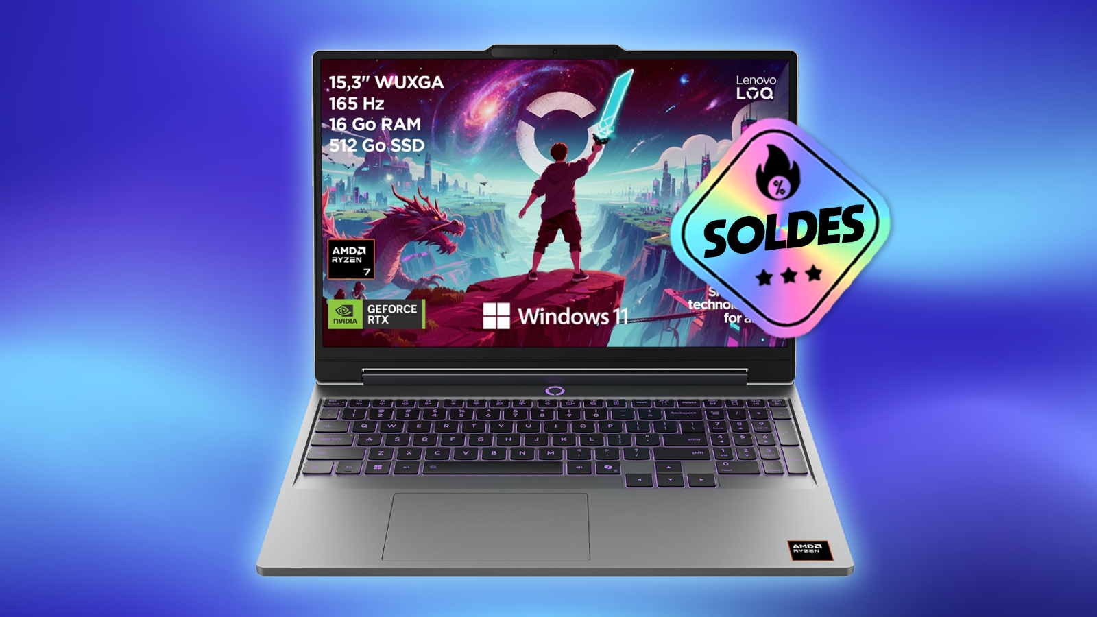 Lenovo LOQ 15AHP11 RTX 5050 à 999,99 € au lieu de 1299,99 € sur Amazon