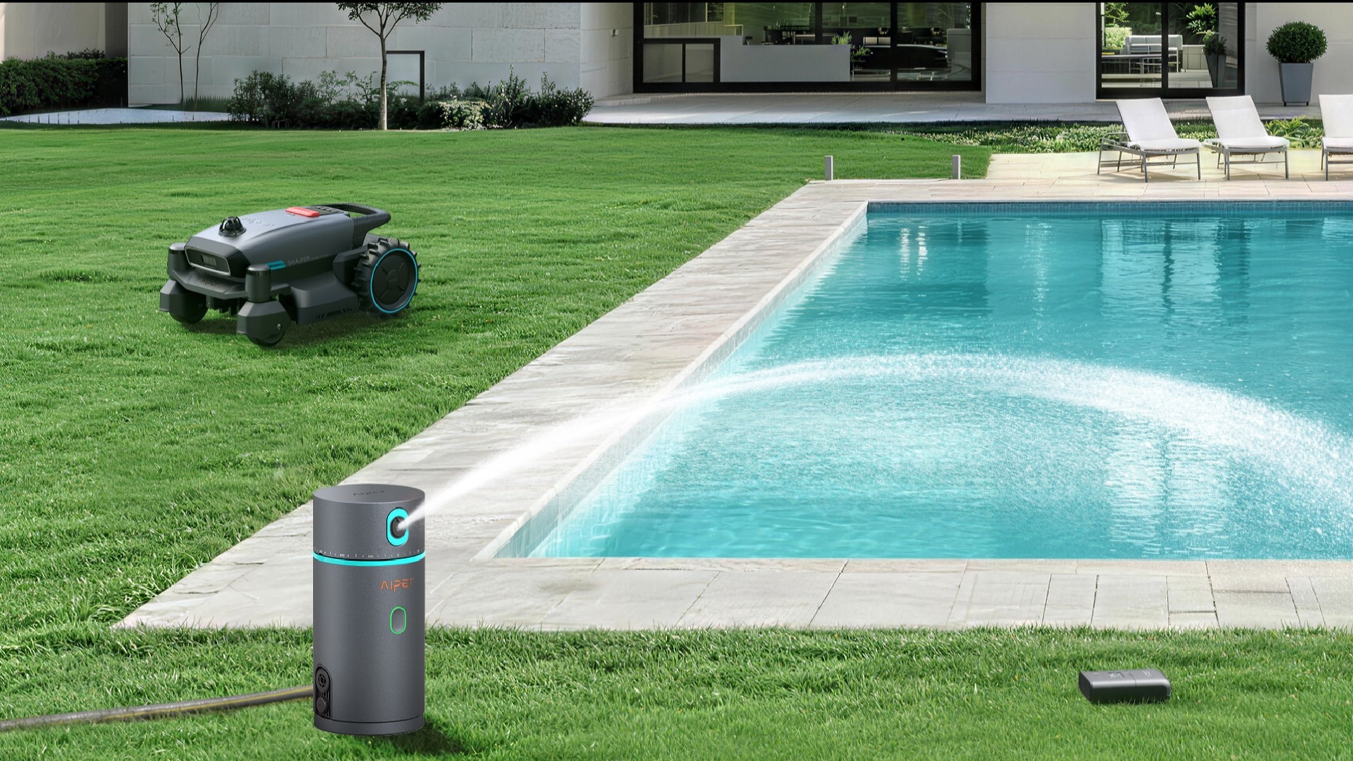 Aiper muscle l'entretien du jardin avec un arroseur simplifié et un robot de piscine à double caméra