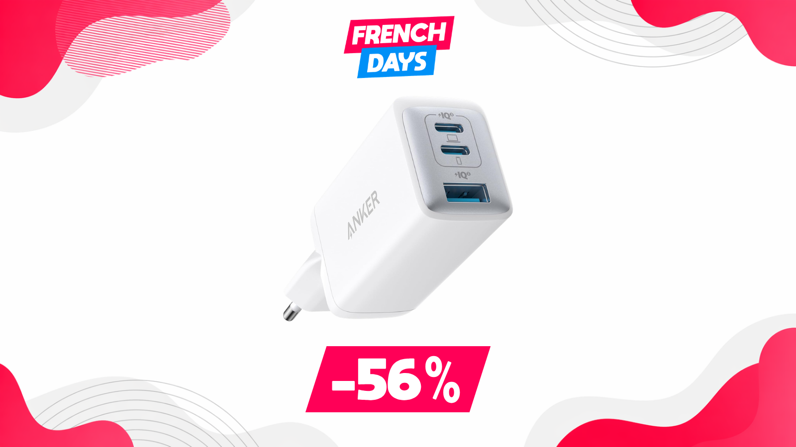 Pendant les French Days, Amazon casse le prix de ce chargeur Anker de 65 W avec trois ports de charge