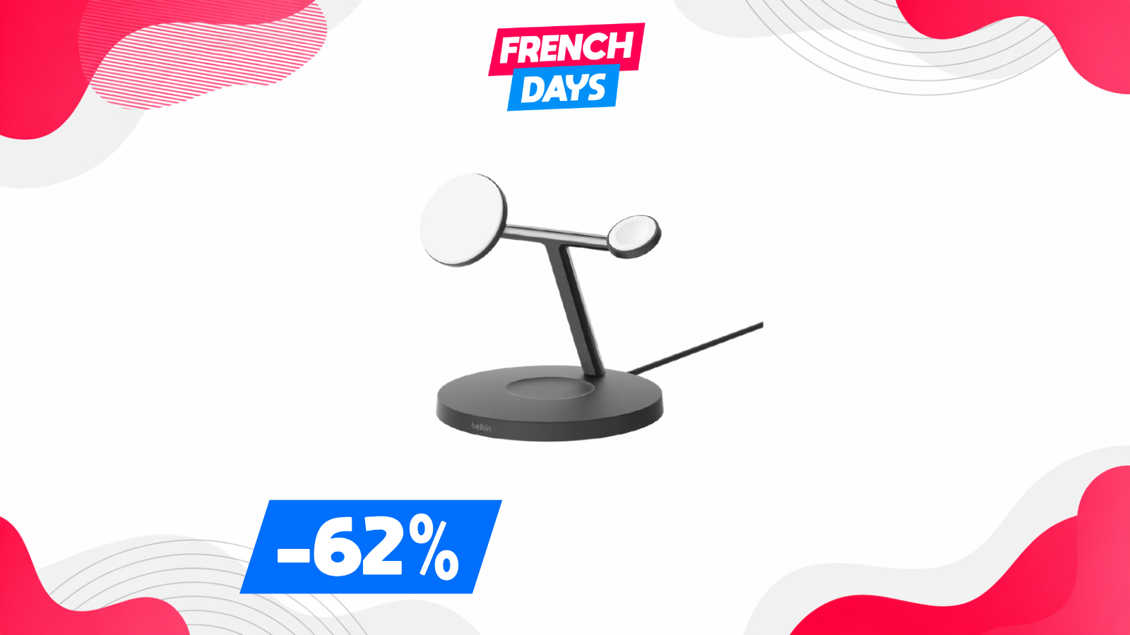 Ce chargeur à induction 3-en-1 passe sous les 50€ grâce à une offre exclusive aux French Days