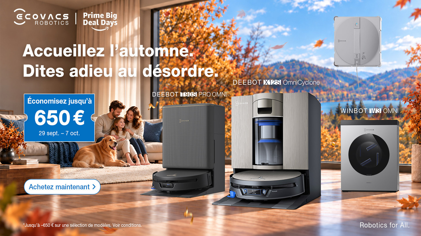Ecovacs : jusqu’à 300 € de remise sur trois robots aspirateurs, pour passer moins de temps à faire le ménage
