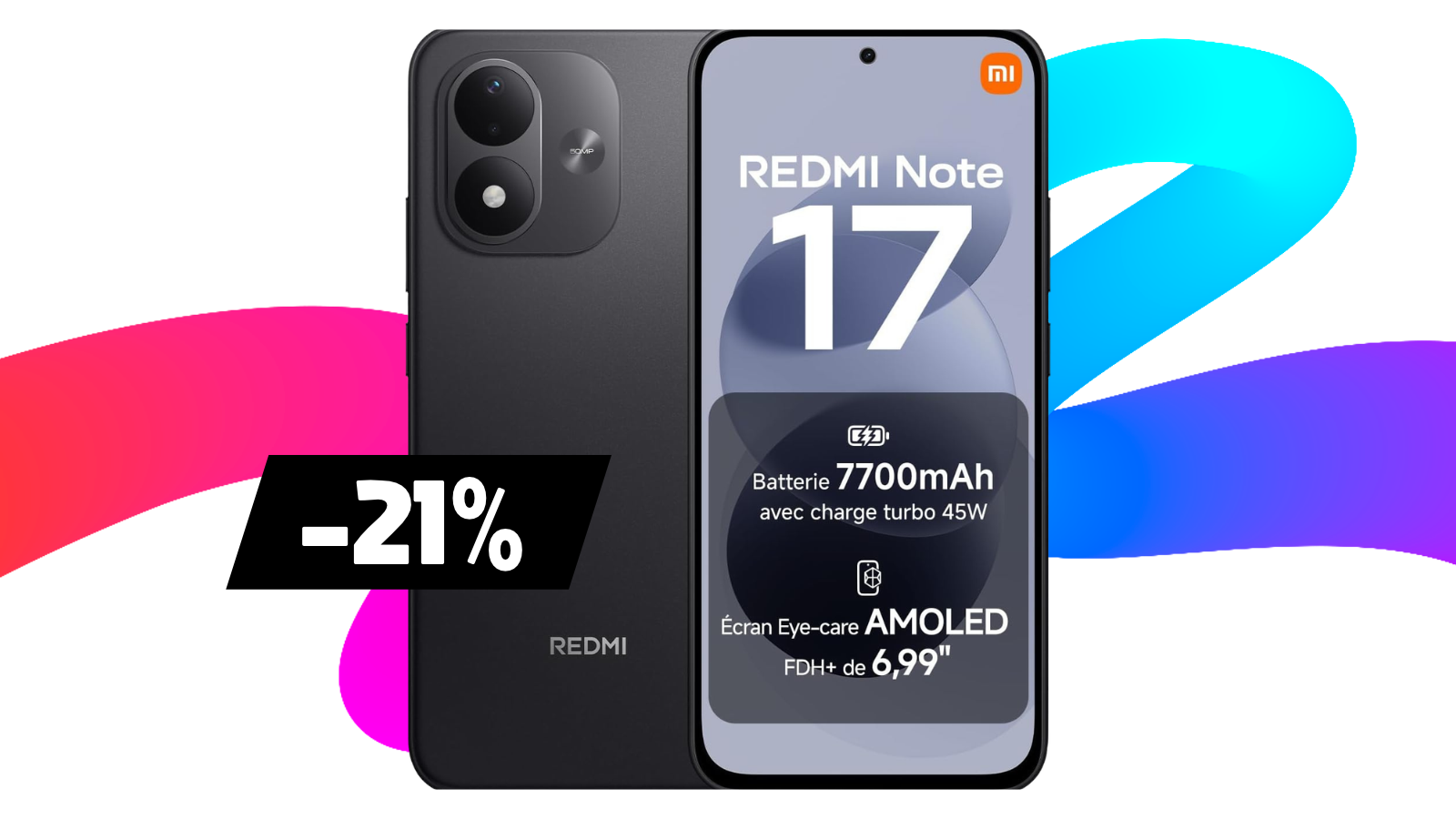 Intéressant pour sa batterie et son grand écran, le smartphone Redmi Note 17 passe sous les 200€ chez Amazon